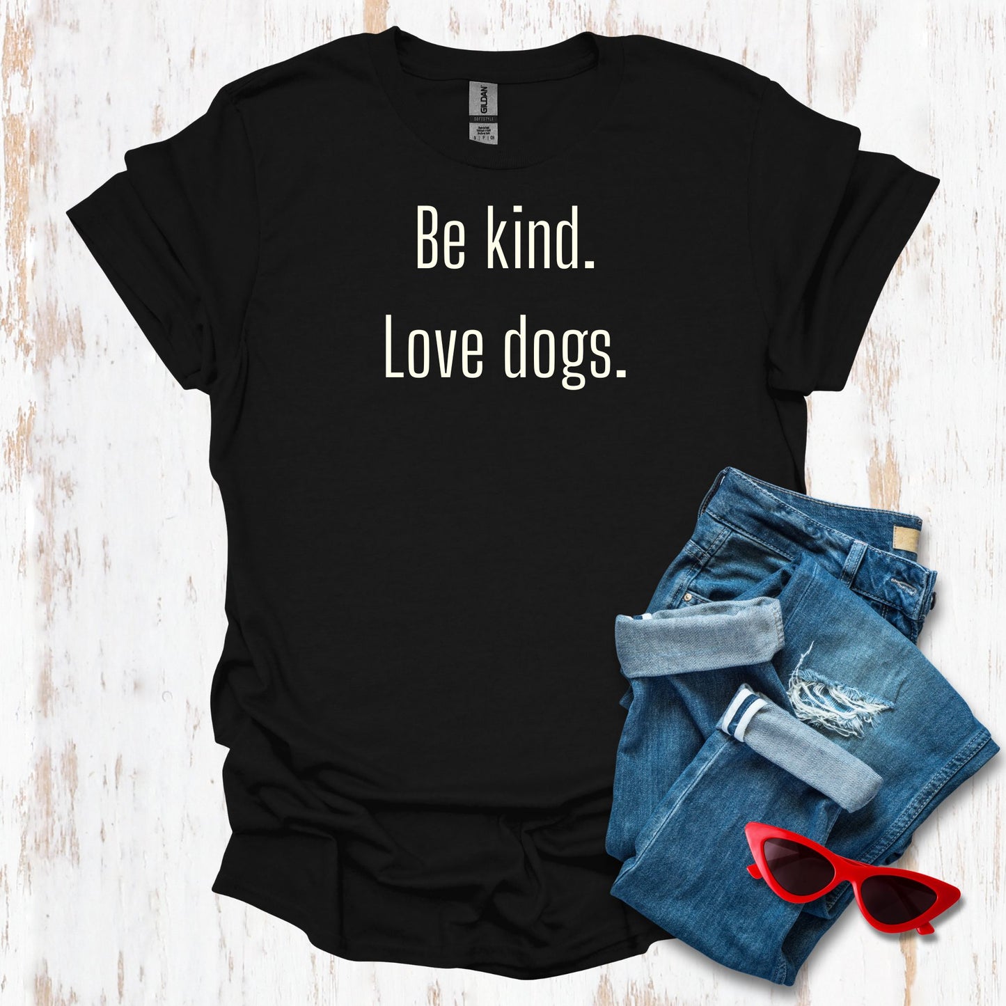 Be Kind. Love Dogs. Simple Unisex Tee