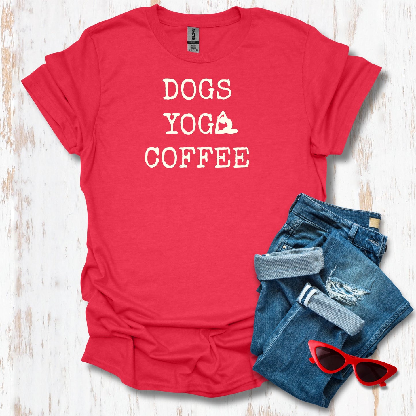 Dogs. Yoga Pigeon. Coffee Unisex Tee