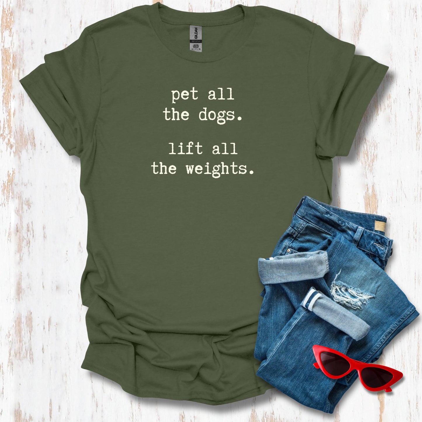 Pet All The Dogs. Lift All The Weights Unisex Tee