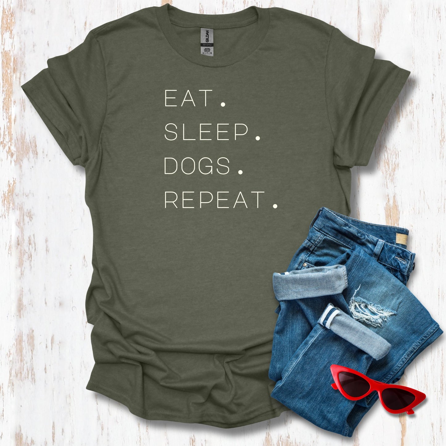 Eat Sleep Dogs Repeat Unisex Tee