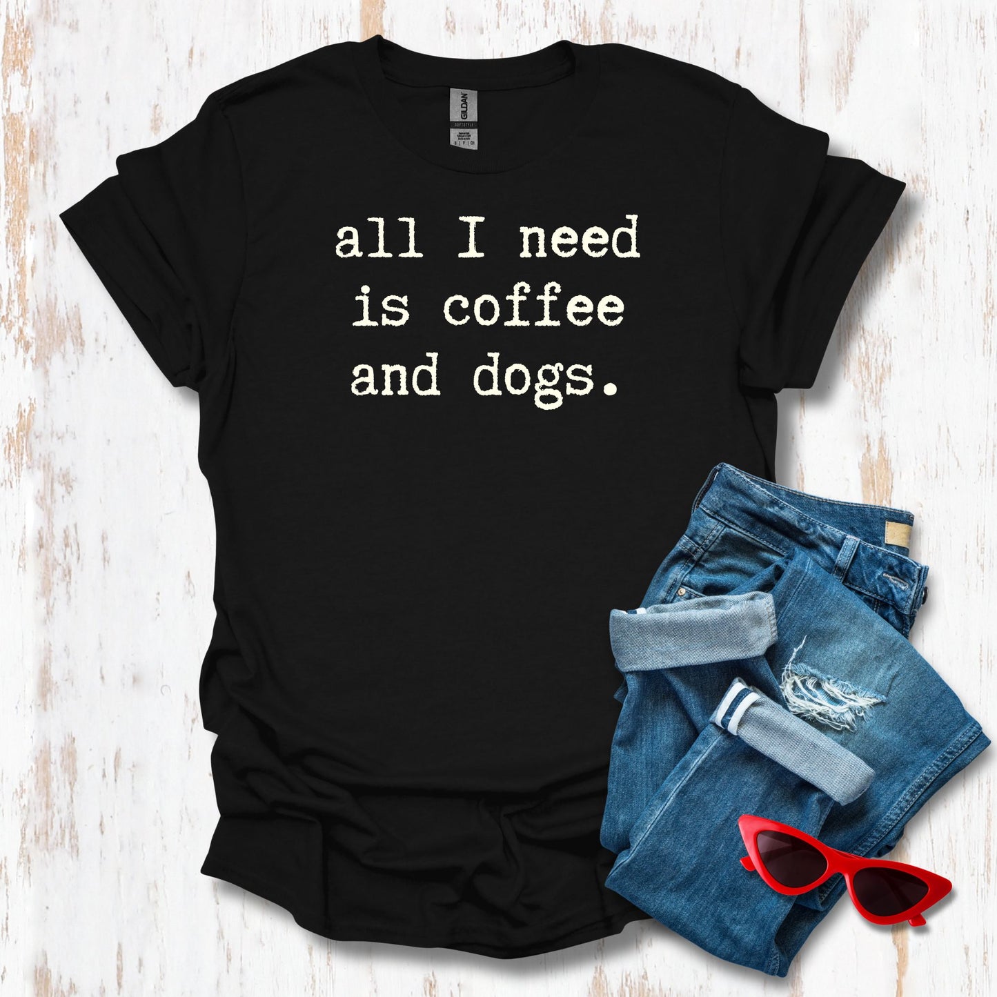All I Need Is Coffee and Dogs Unisex Tee