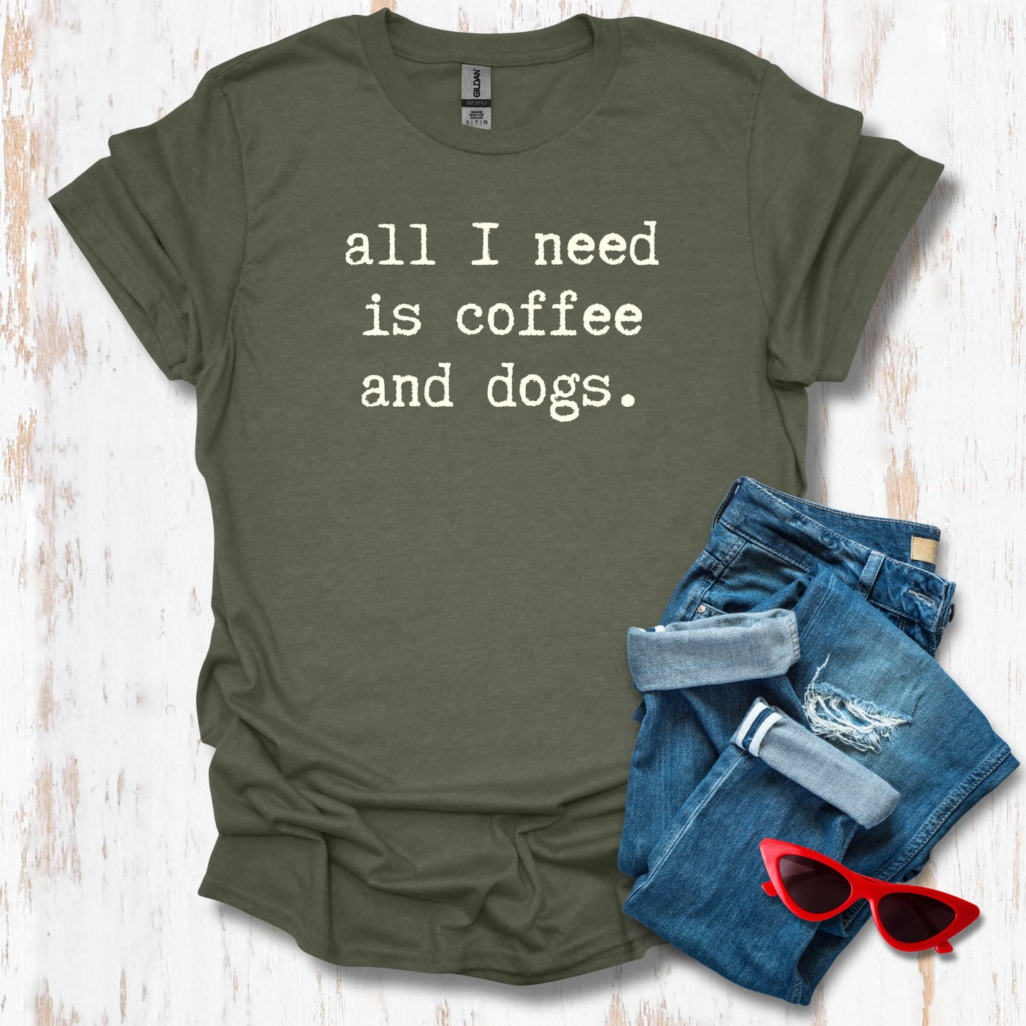 All I Need Is Coffee and Dogs Unisex Tee