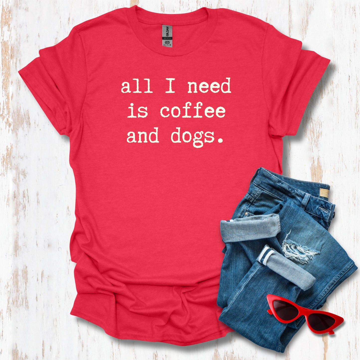 All I Need Is Coffee and Dogs Unisex Tee