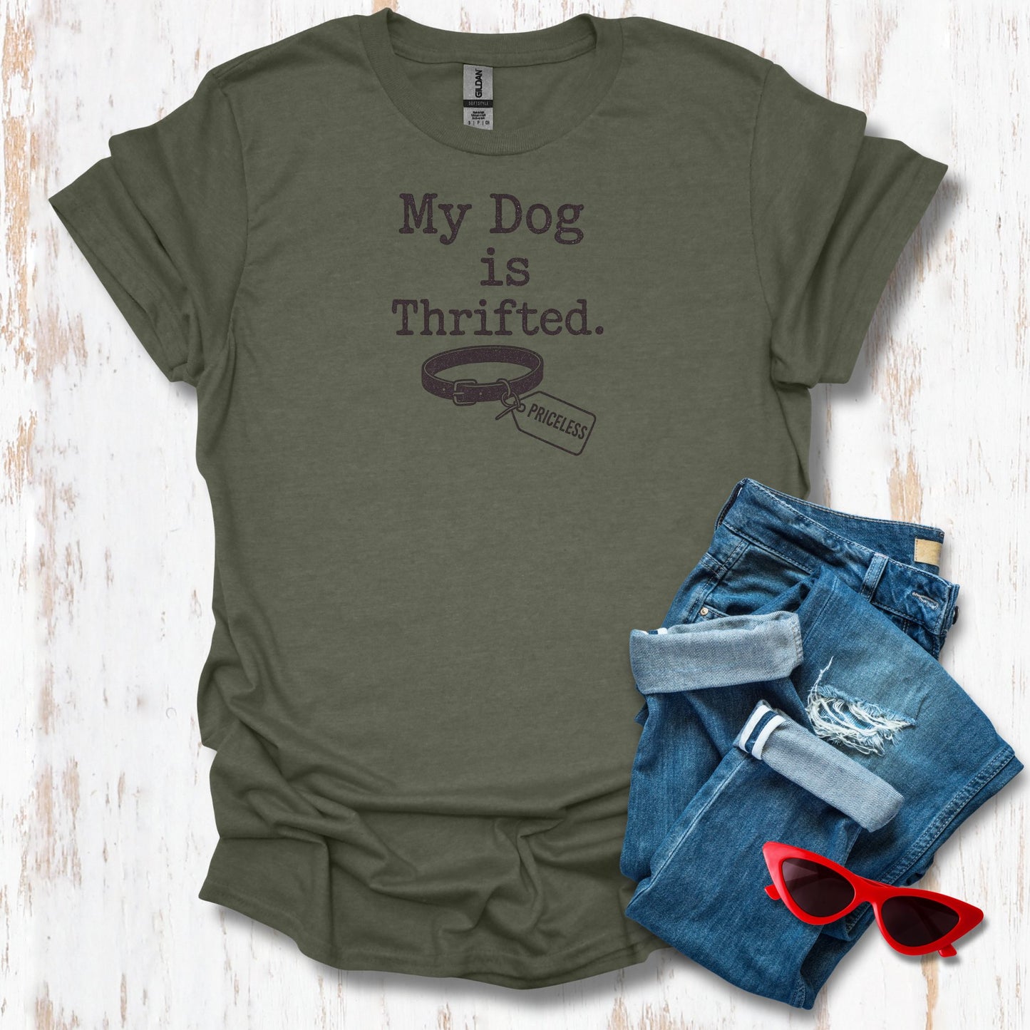 My Dog Is Thrifted Unisex Tee