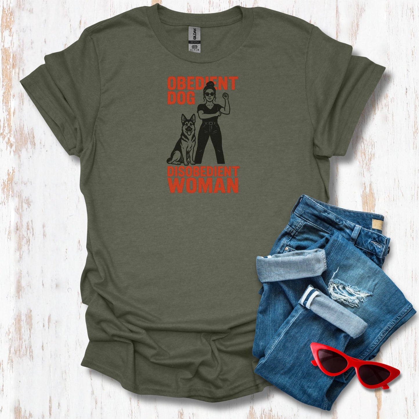 Obedient Dog Disobedient Woman Unisex Tee