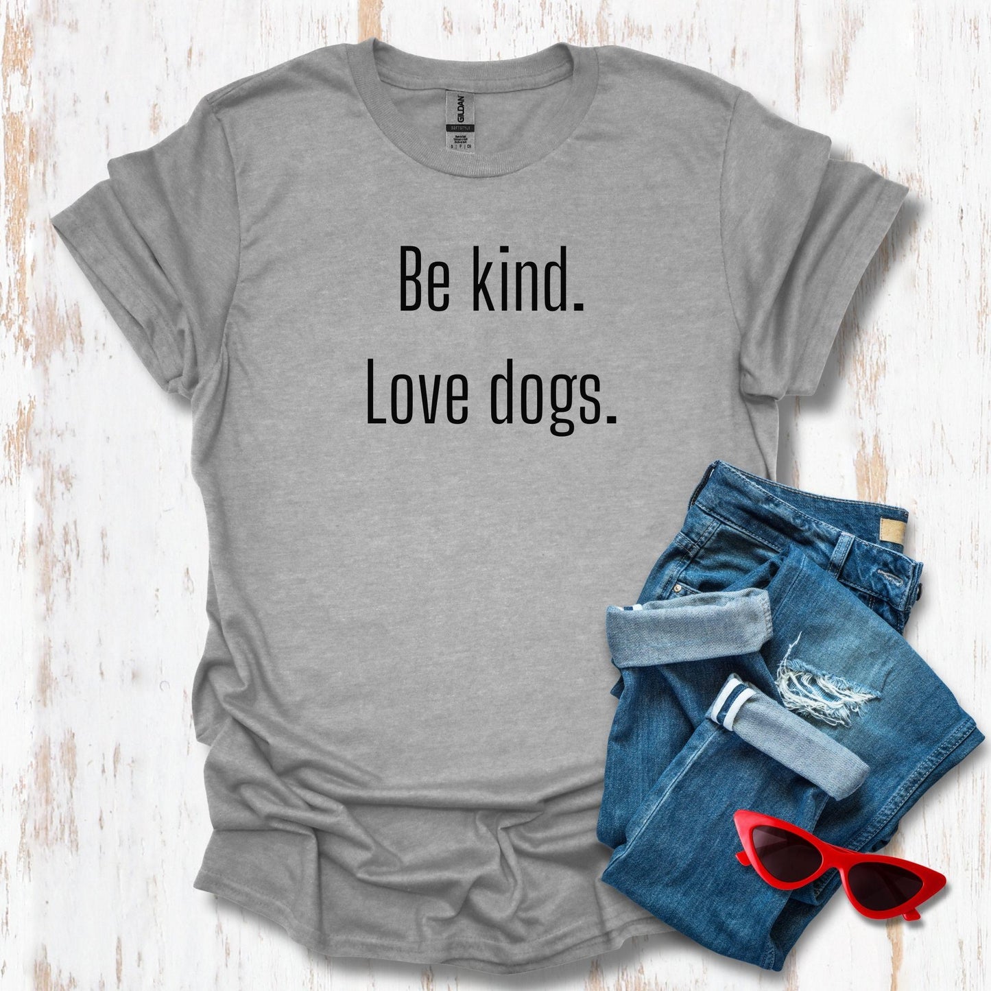 Be Kind. Love Dogs. Simple Unisex Tee