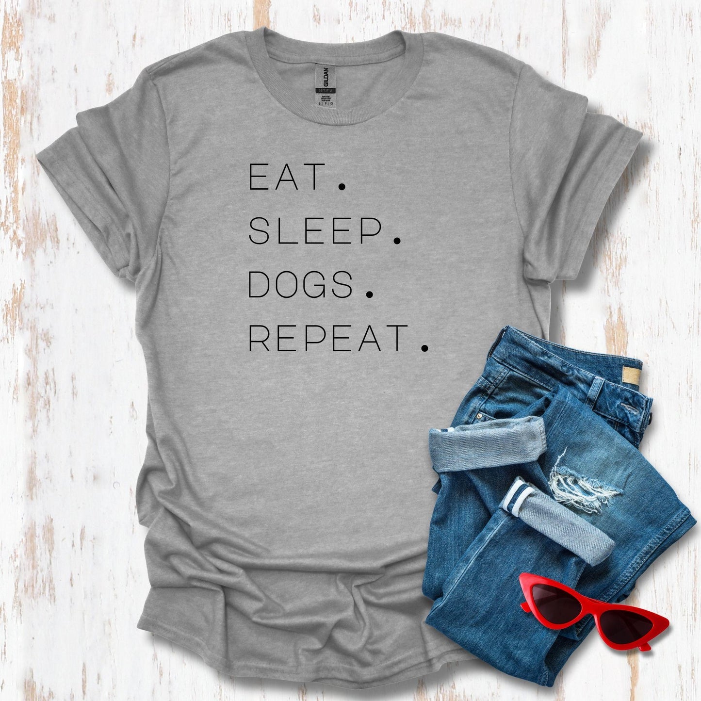 Eat Sleep Dogs Repeat Unisex Tee