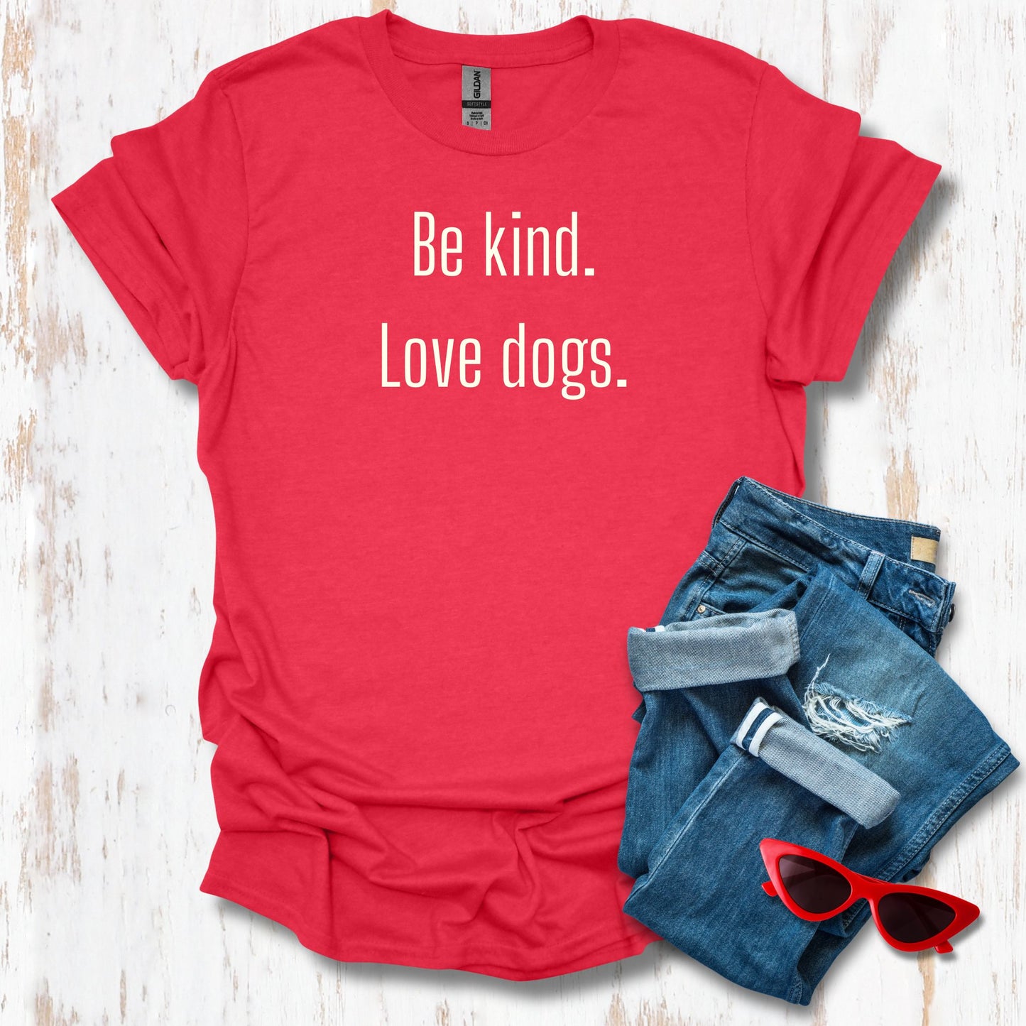 Be Kind.  Love Dogs. Simple Unisex Tee