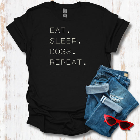Eat Sleep Dogs Repeat Unisex Tee
